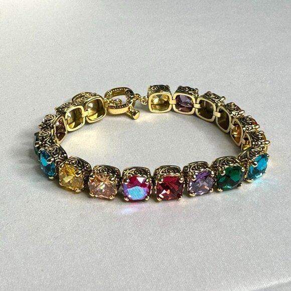Park Lane Jewelry Light Show Baby Signature Bracelet Rainbow Crystal Gold-Tone - Picture 1 of 15